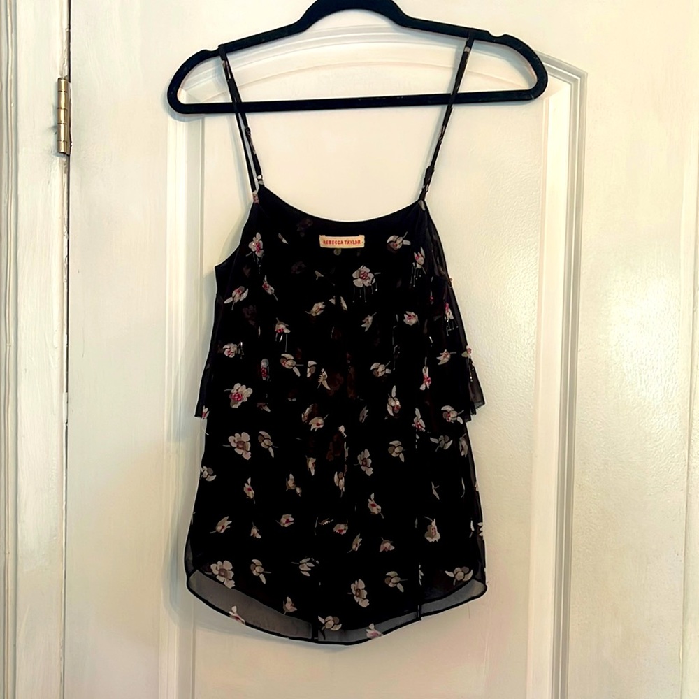 Rebecca Taylor floral beaded tank
